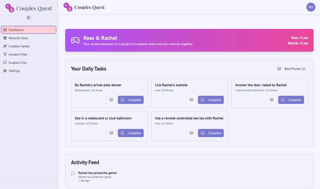 A view of the daily tasks waiting to be completed