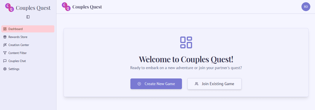 Creating a new game and joining with an invite code