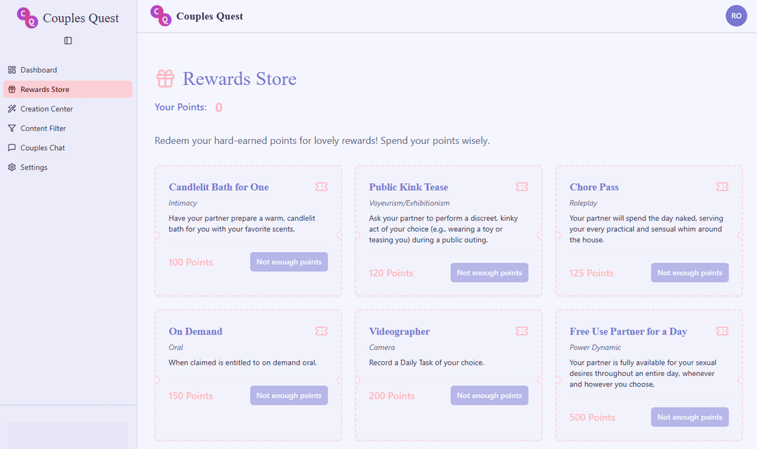 Browsing and proposing rewards in the Reward Center